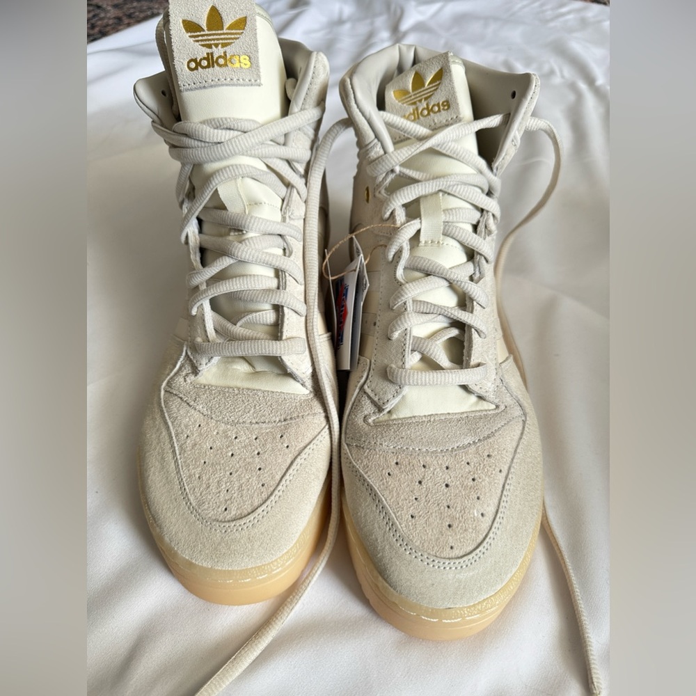 adidas Men's High-Top Sneakers in Cream and Gold